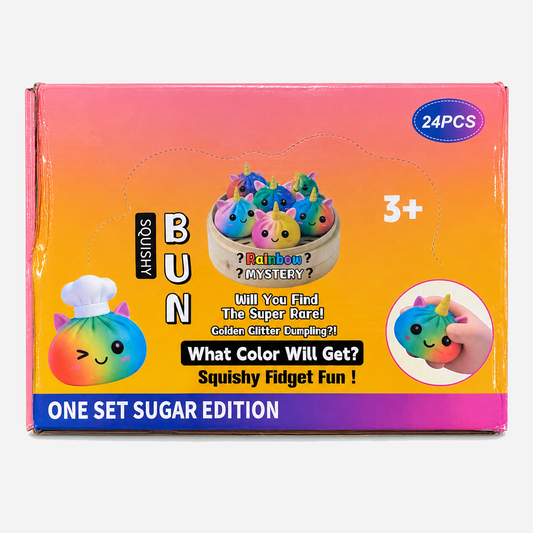 Colorful display box for unicorn dumpling squishy toys