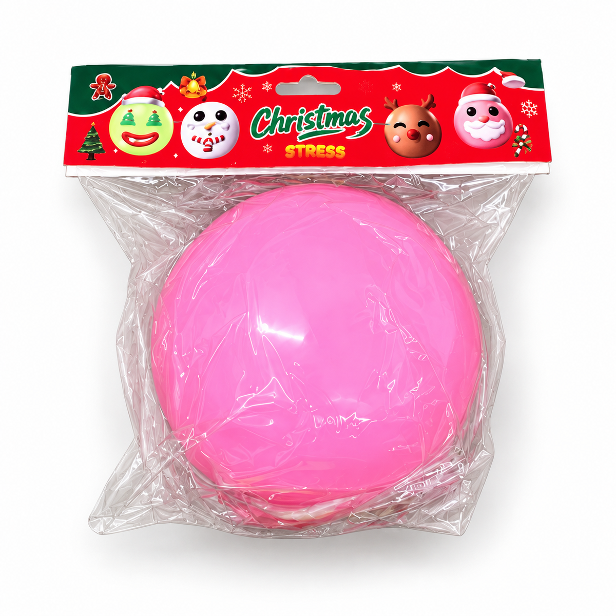 Pink Christmas DIY squishy stress ball in retail packaging