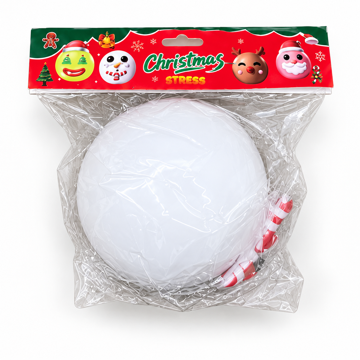 White Christmas DIY squishy stress ball in retail packaging