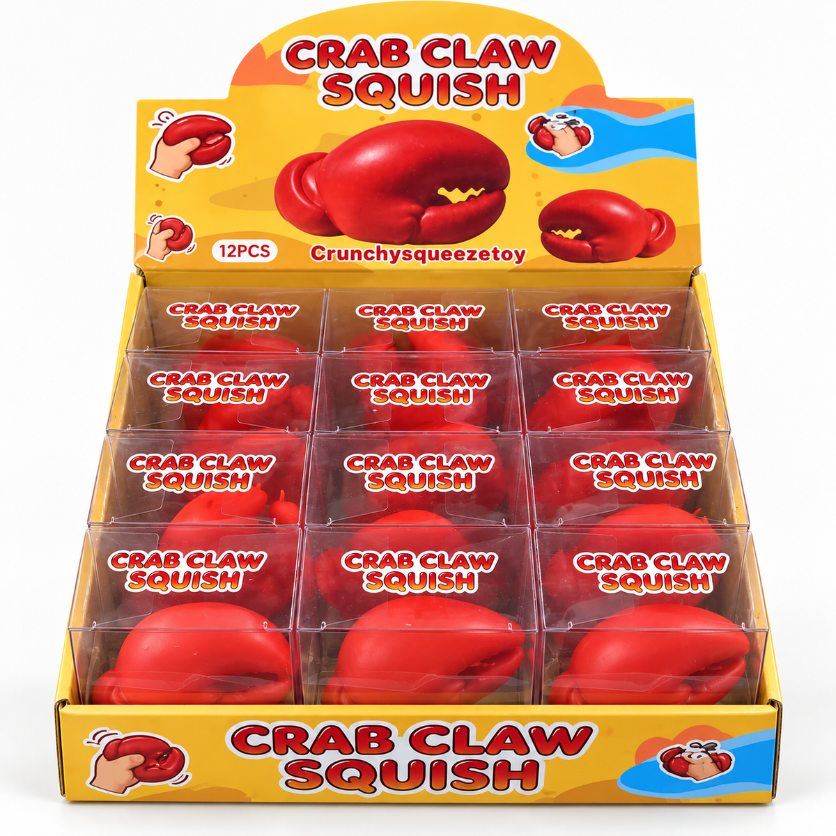 Crab Claw Squish twelve-piece countertop display; toys sold individually