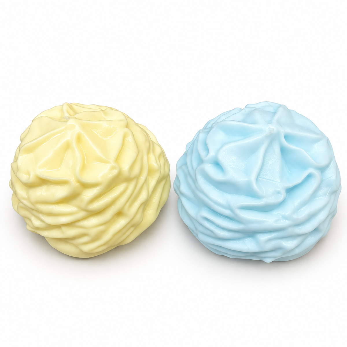 Cream Roll Squishy in cream and pastel blue; color examples, sold individually