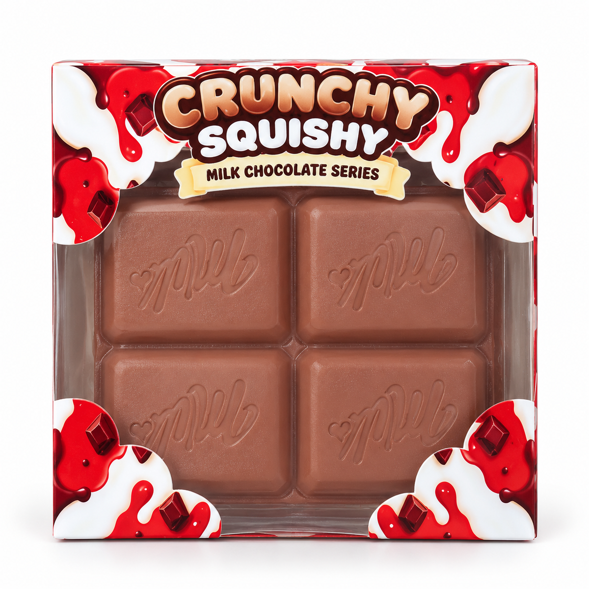 Brown Crunchy Chocolate Squishy in its individual retail box