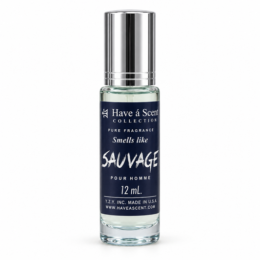 Have a Scent Sauvage-inspired fragrance oil, 12 mL bottle on a white background