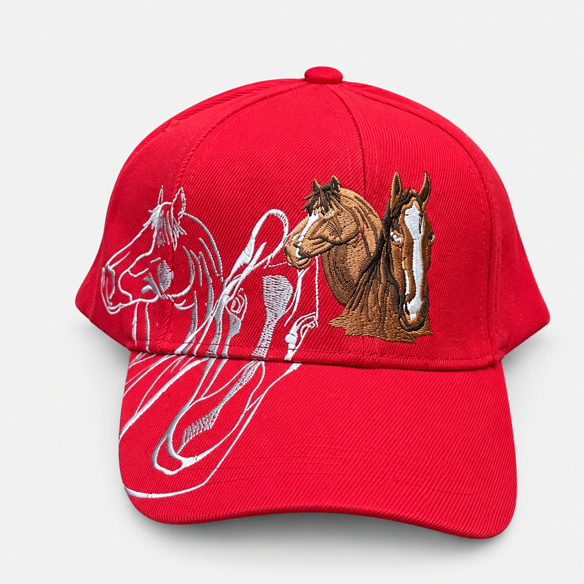 Gorras de béisbol con caballos bordados — color: rojo