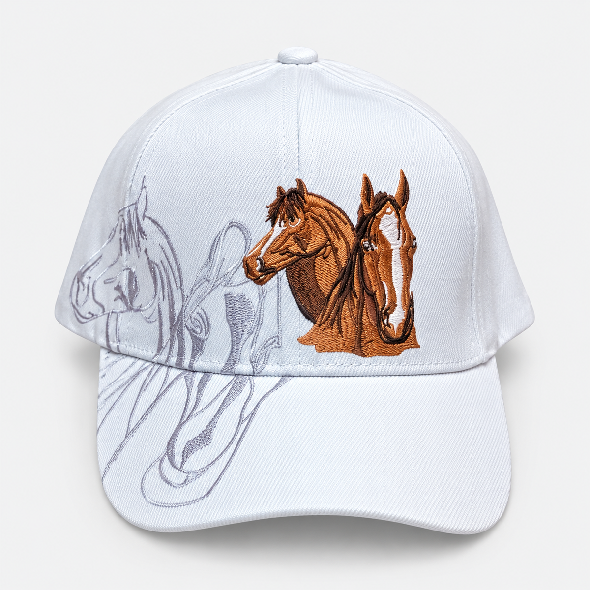 Gorras de béisbol con caballos bordados — color: blanco