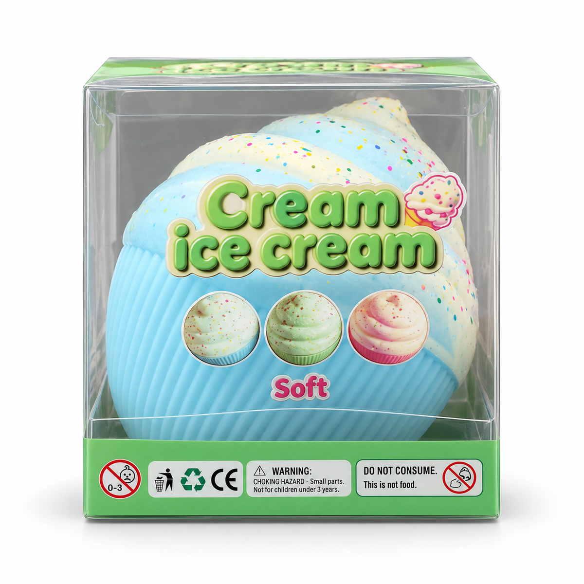 Light Blue Ice Cream Squishy in its individual retail box