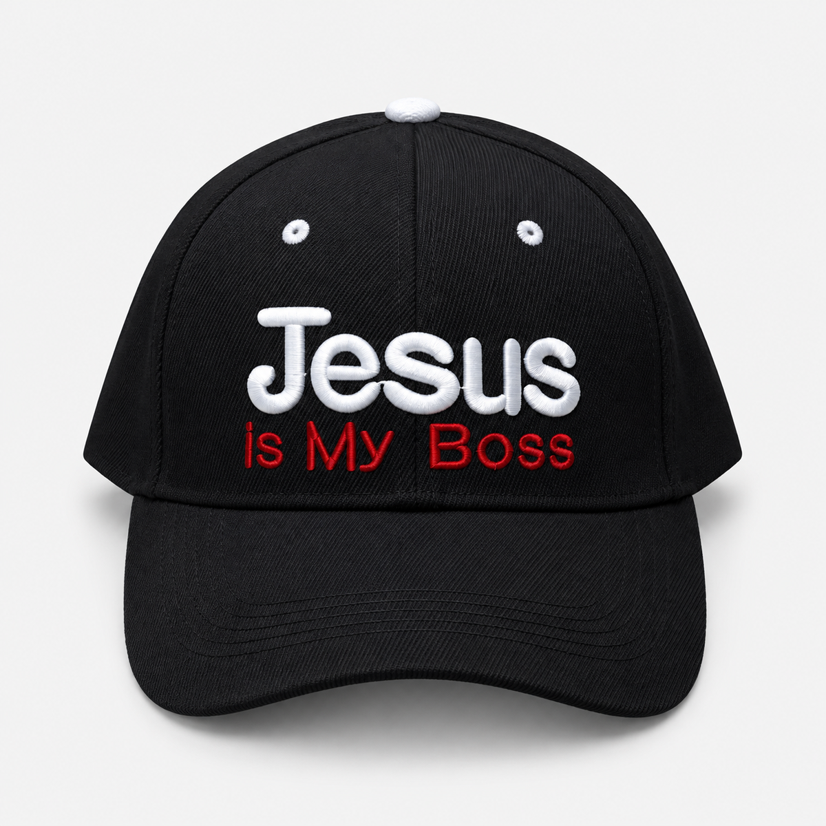 Jesus Is My Boss embroidered cap in black
