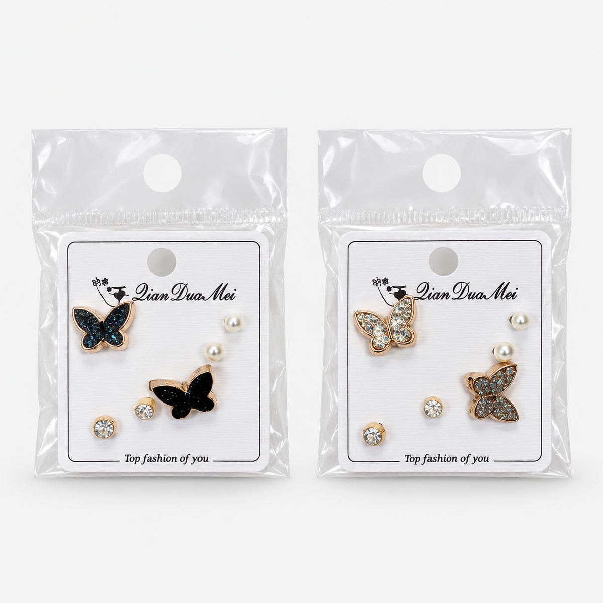 Butterfly Stud Earring Set – 3 Pairs — available colors, sold separately
