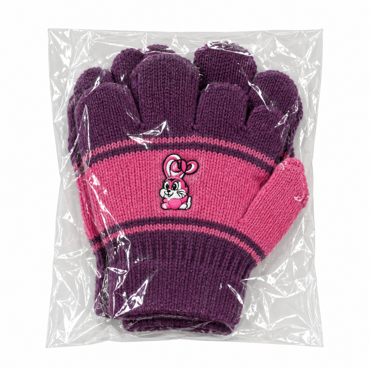 Kids' cartoon knit gloves — Purple