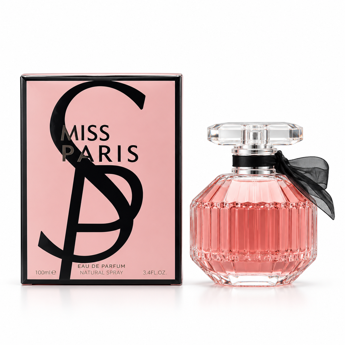 Miss Paris 100 ml Eau de Parfum bottle and box on a white background