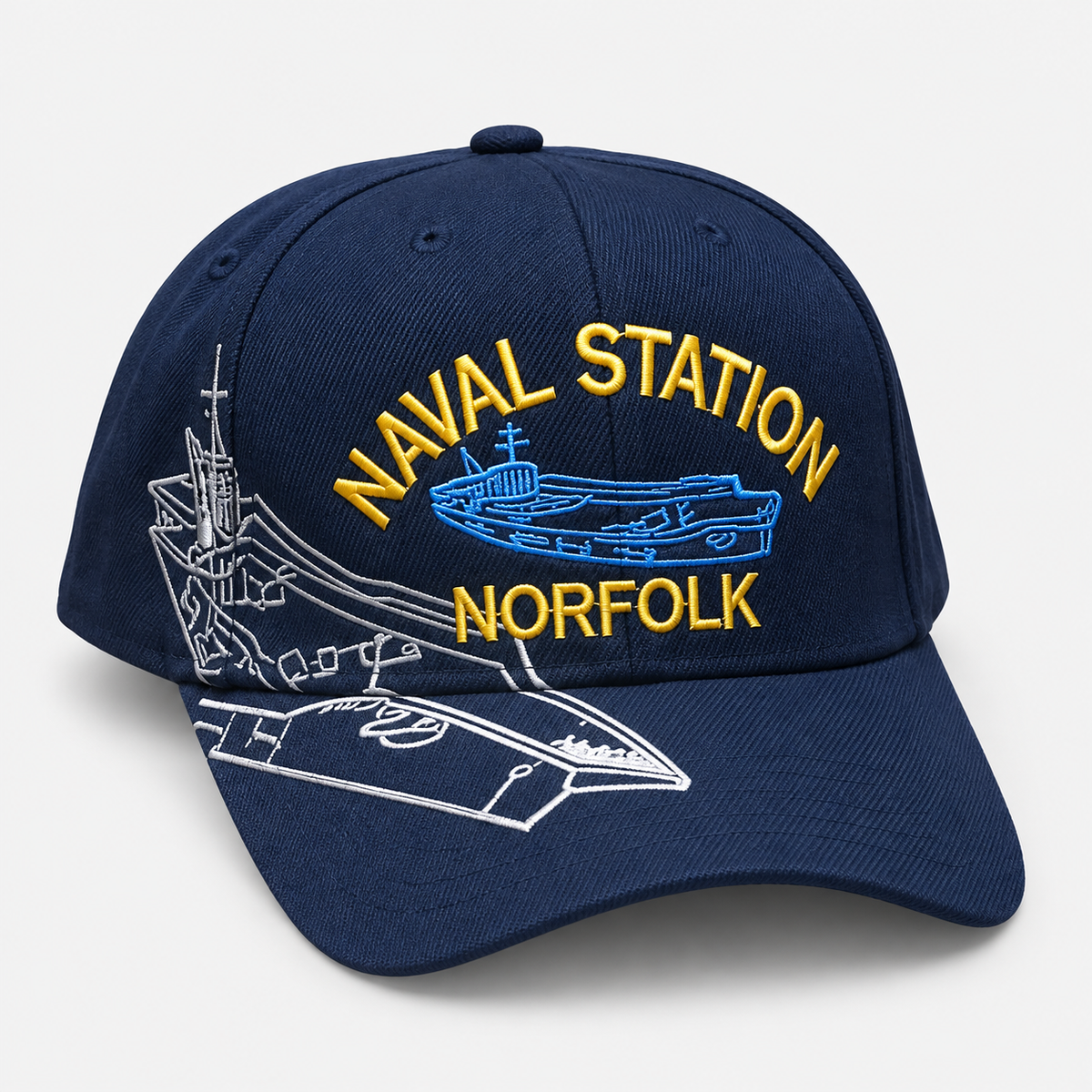 Naval Station Norfolk embroidered cap in navy