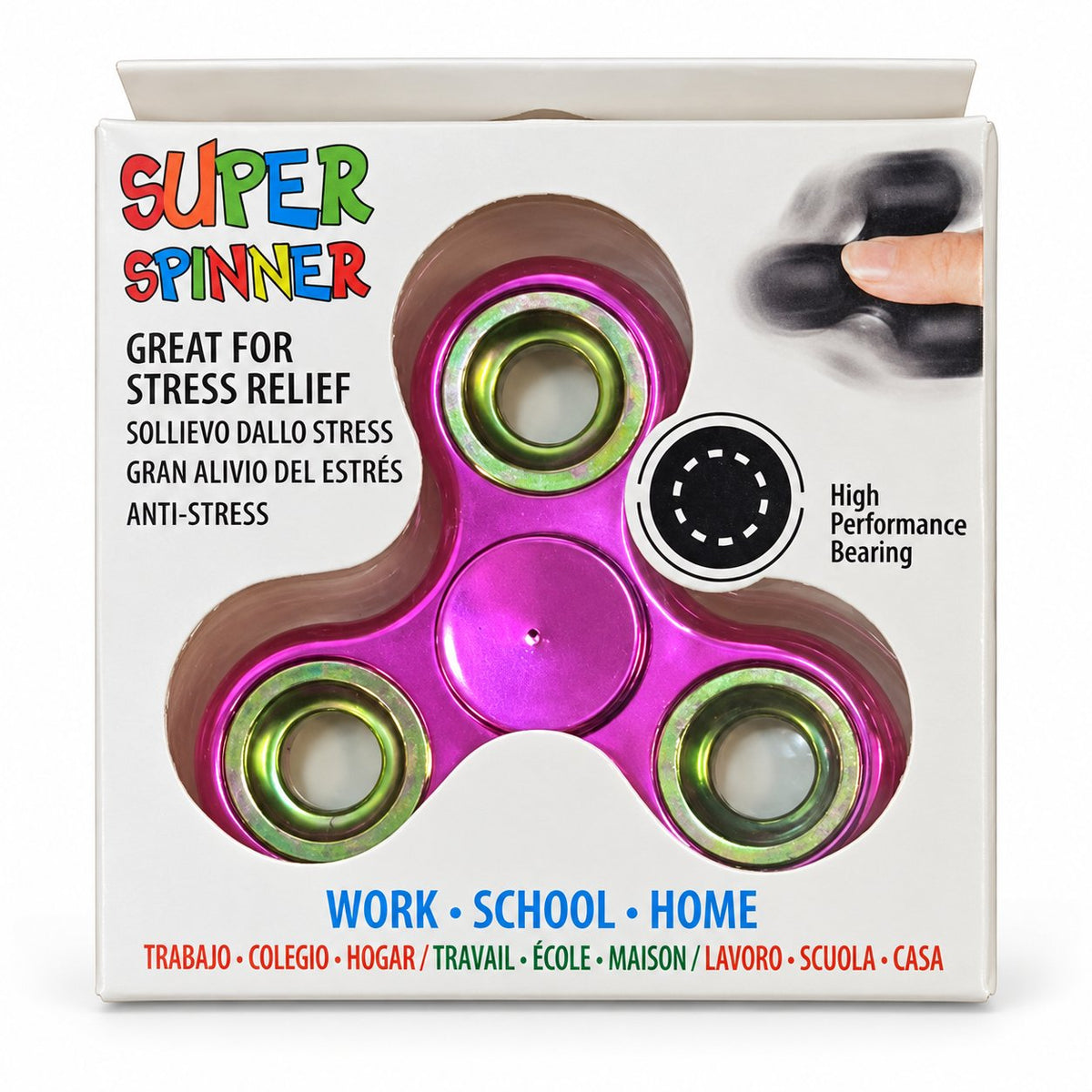 Pink Super Spinner in individual retail packaging