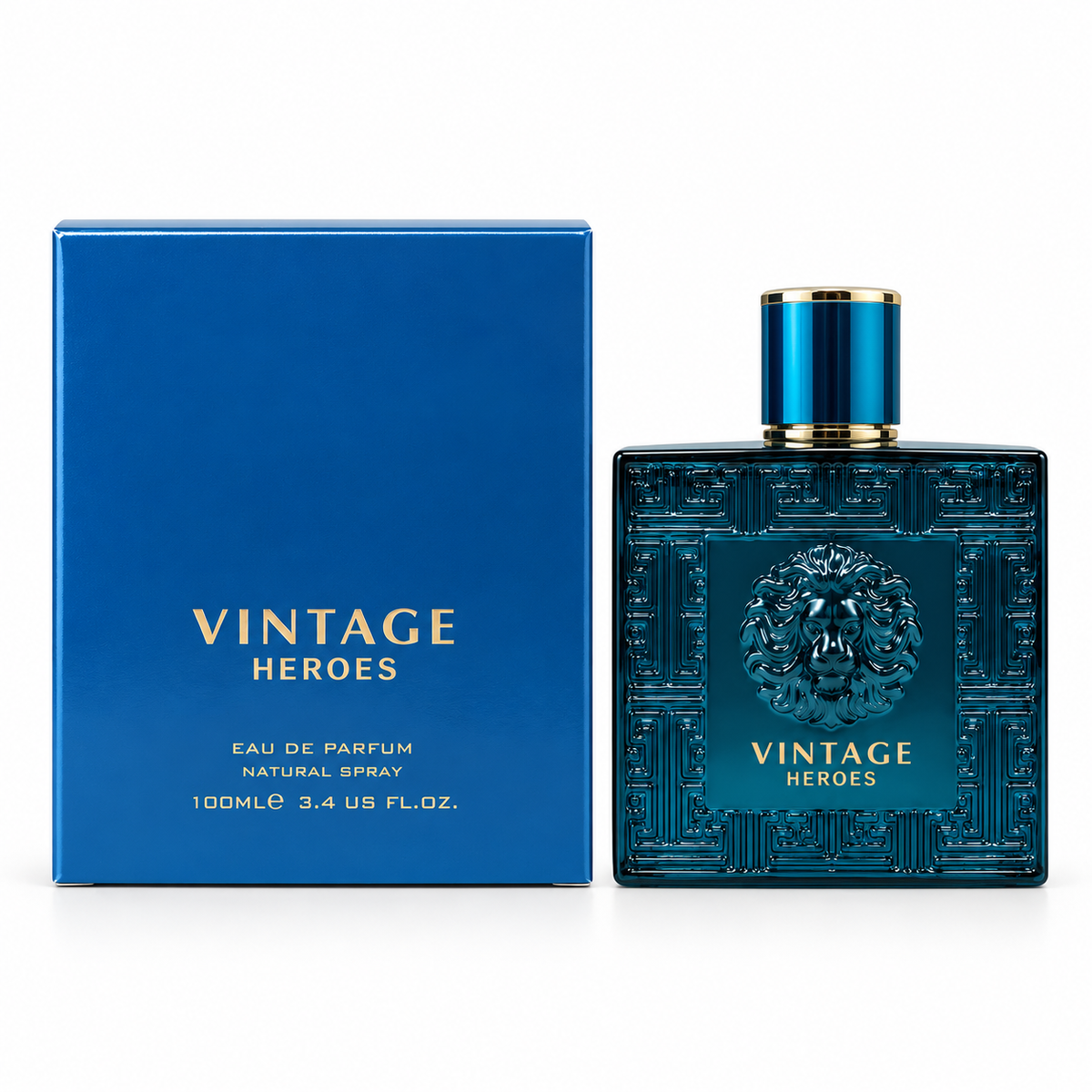 Vintage Heroes 100 ml Eau de Parfum bottle and box on a white background