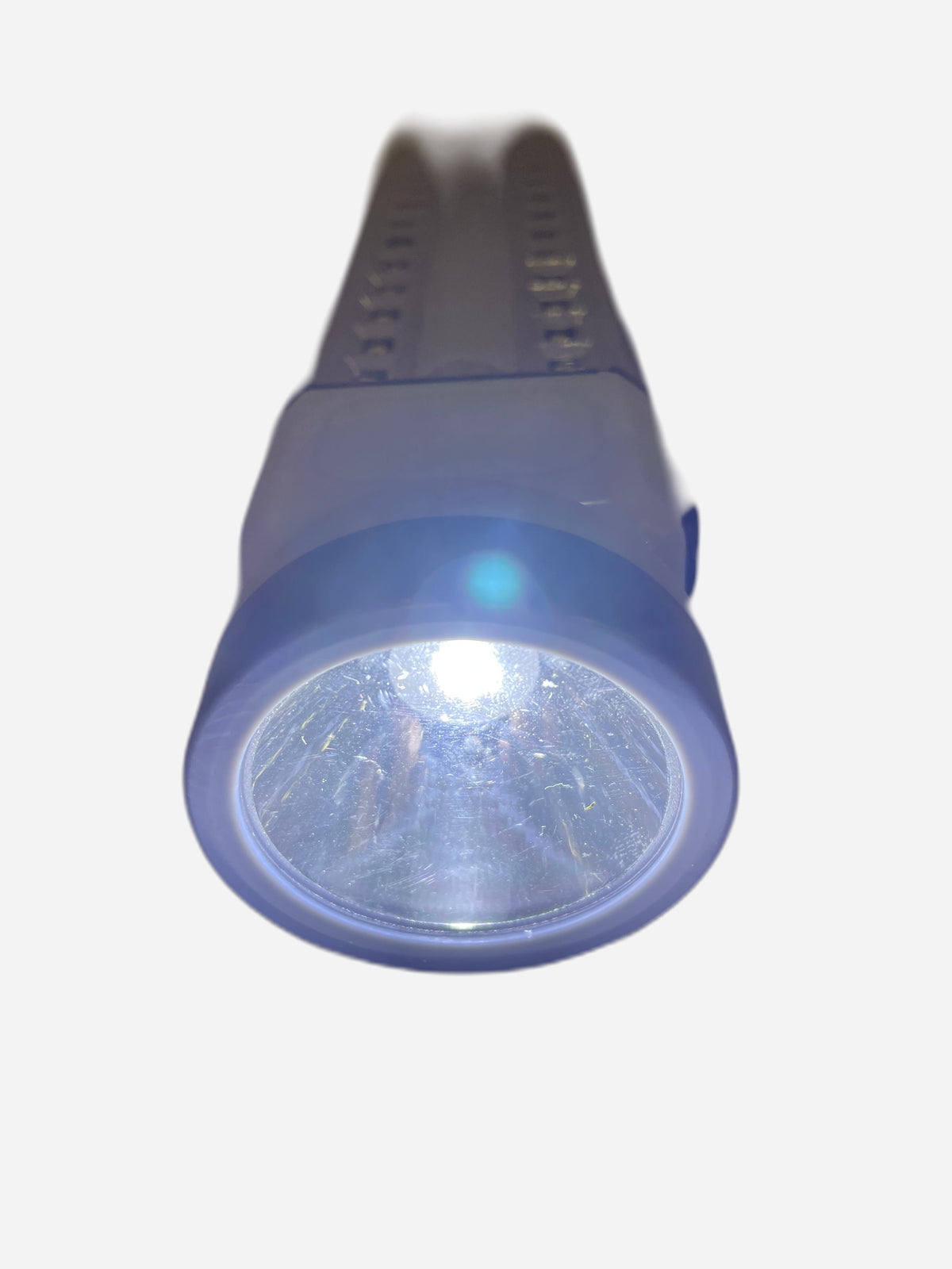 Rechargeable flashlight with front lamp illuminated