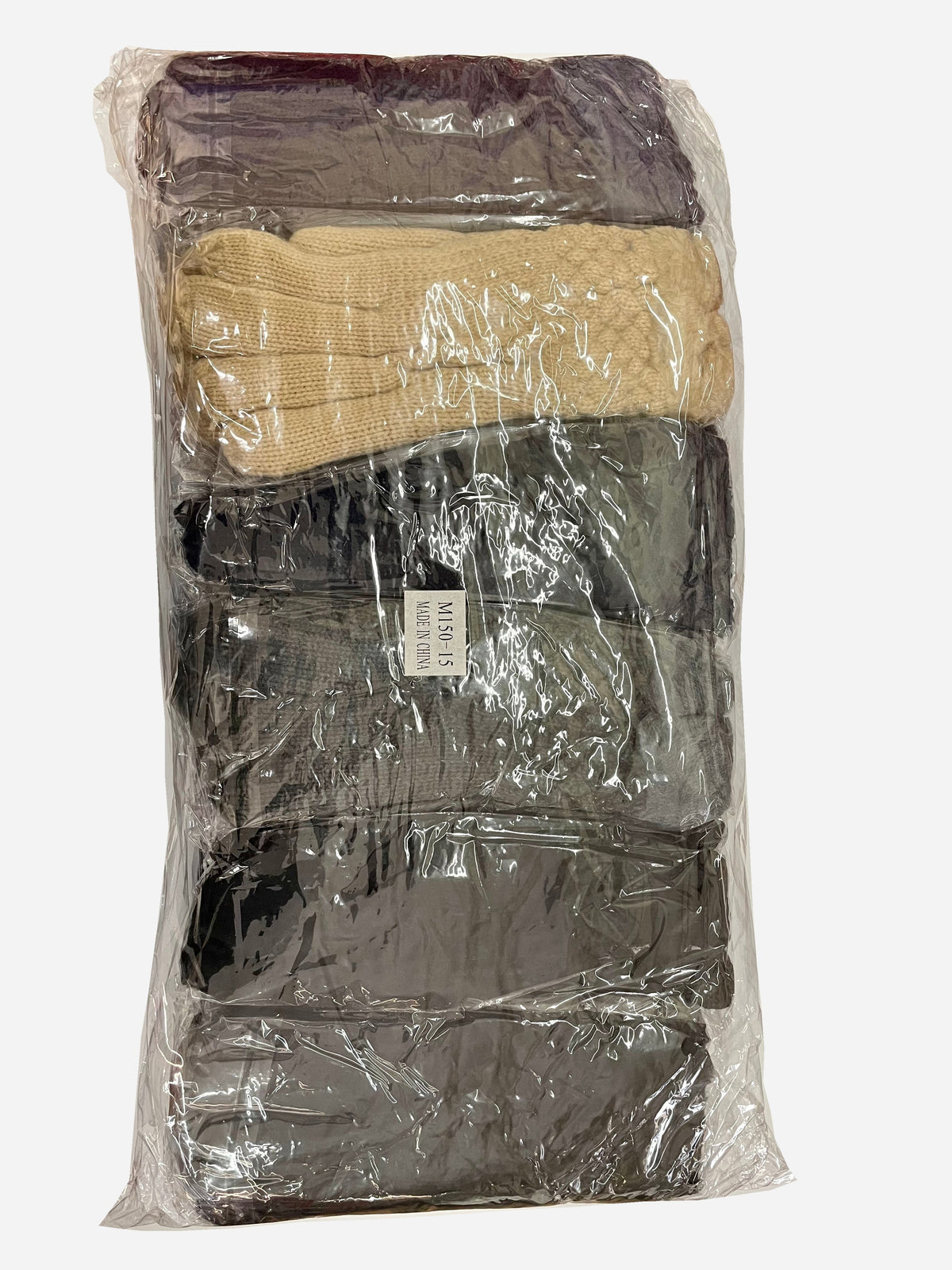Packaged women’s winter gloves in assorted colors