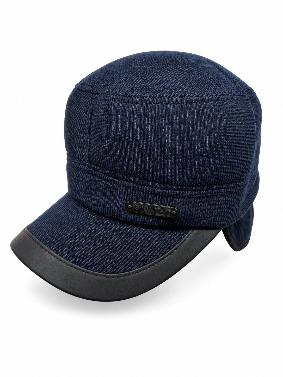 Navy winter cap with ear flaps