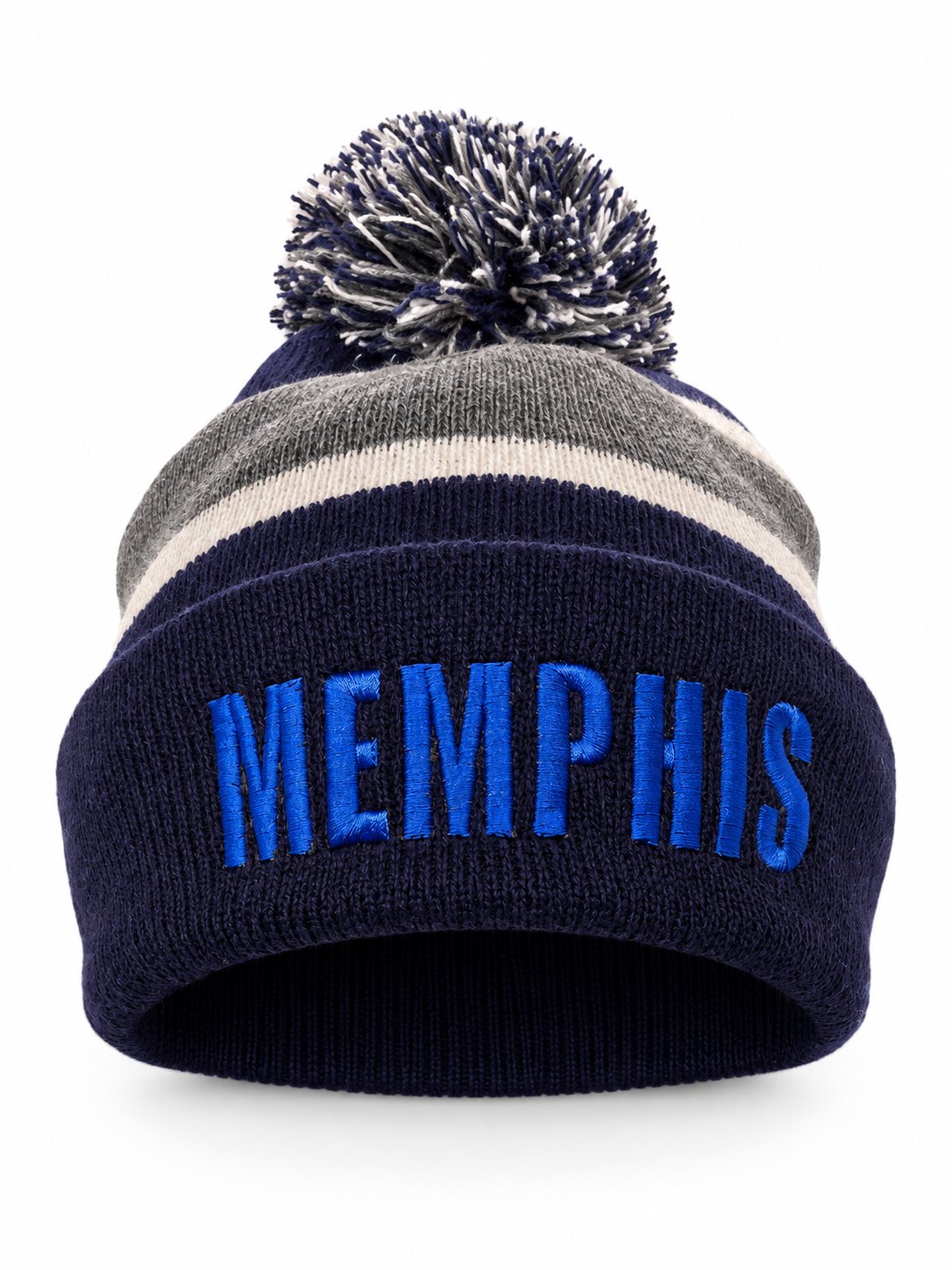 Gorros Memphis de punto grueso con pompón