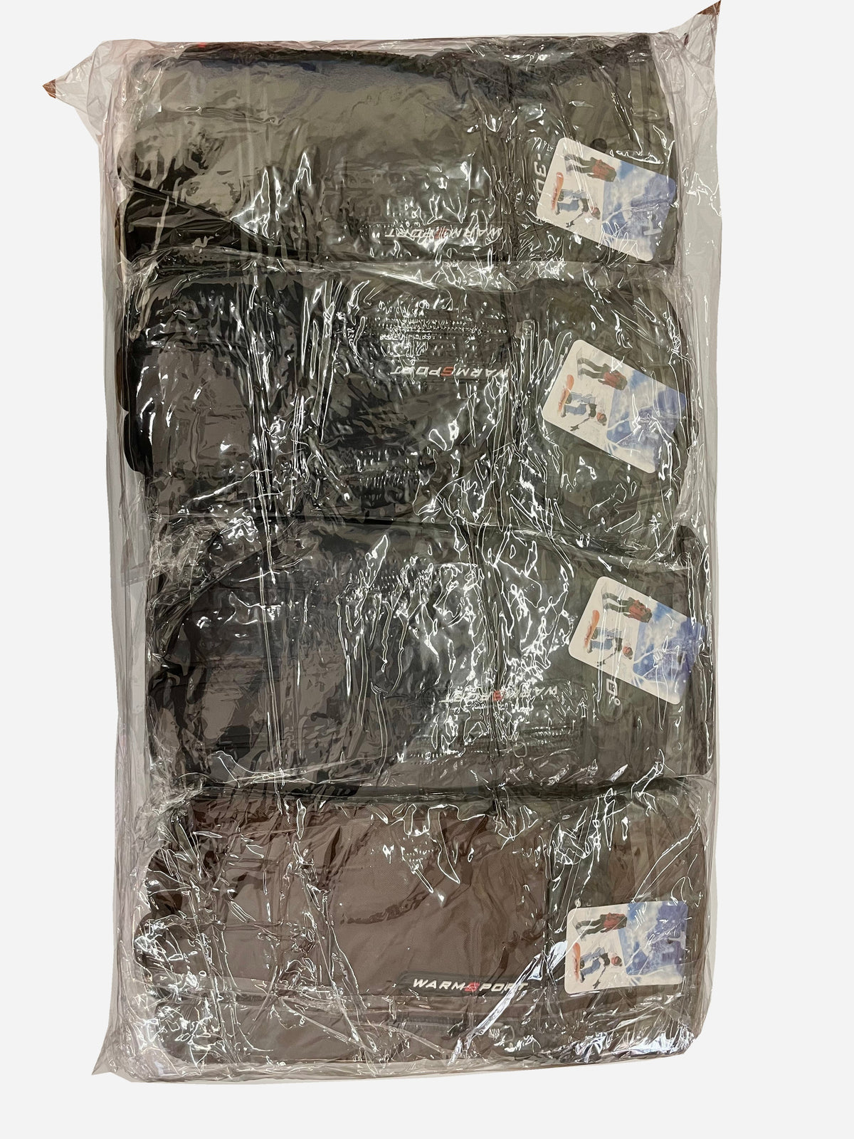 Packaged insulated winter gloves in several colors