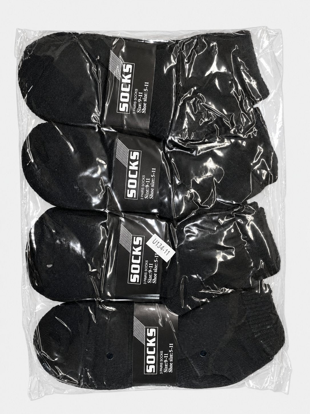 Packaged black men’s ankle socks