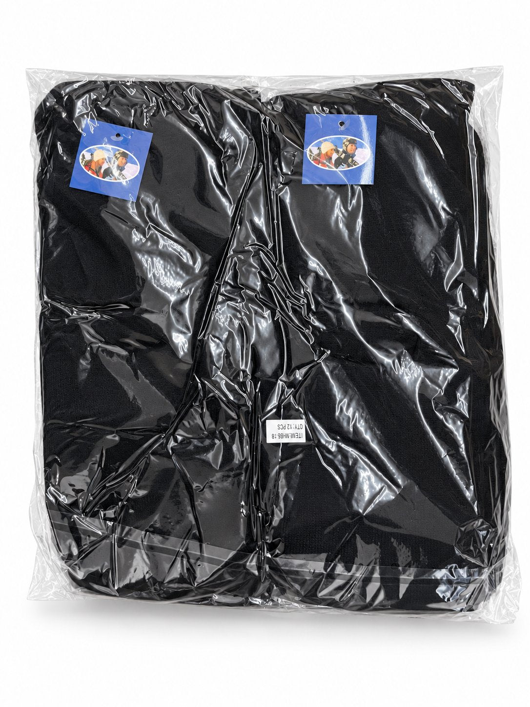 Black ski masks in clear packaging