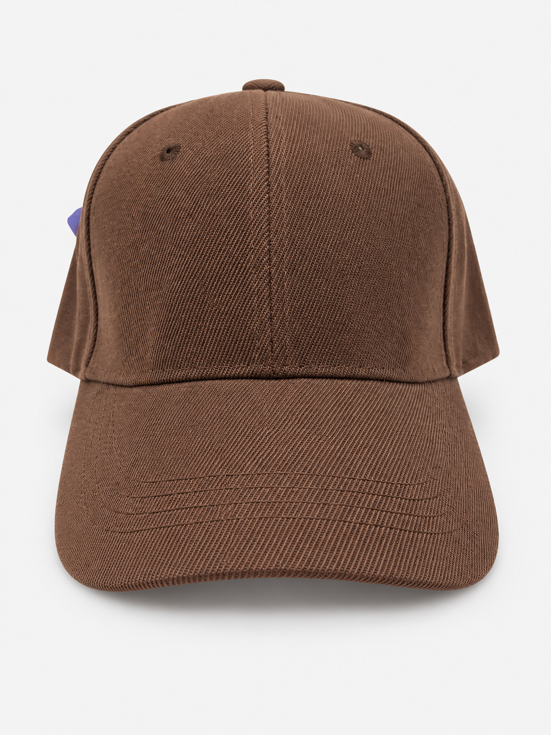 Brown plain baseball hat with curved brim