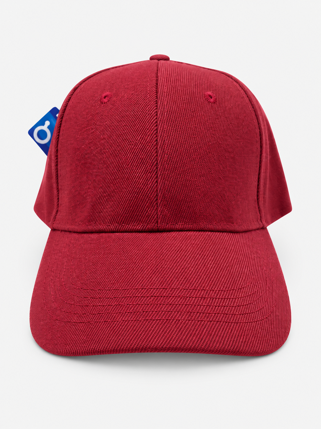 Burgundy plain baseball hat with curved brim