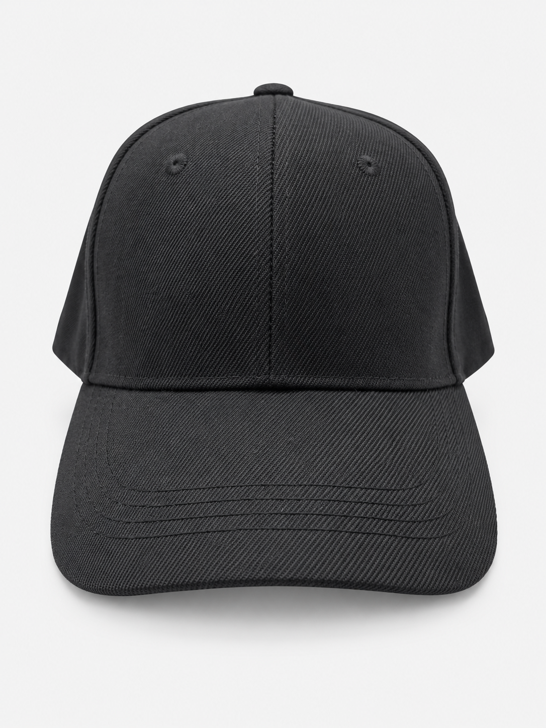 Black plain baseball hat with curved brim