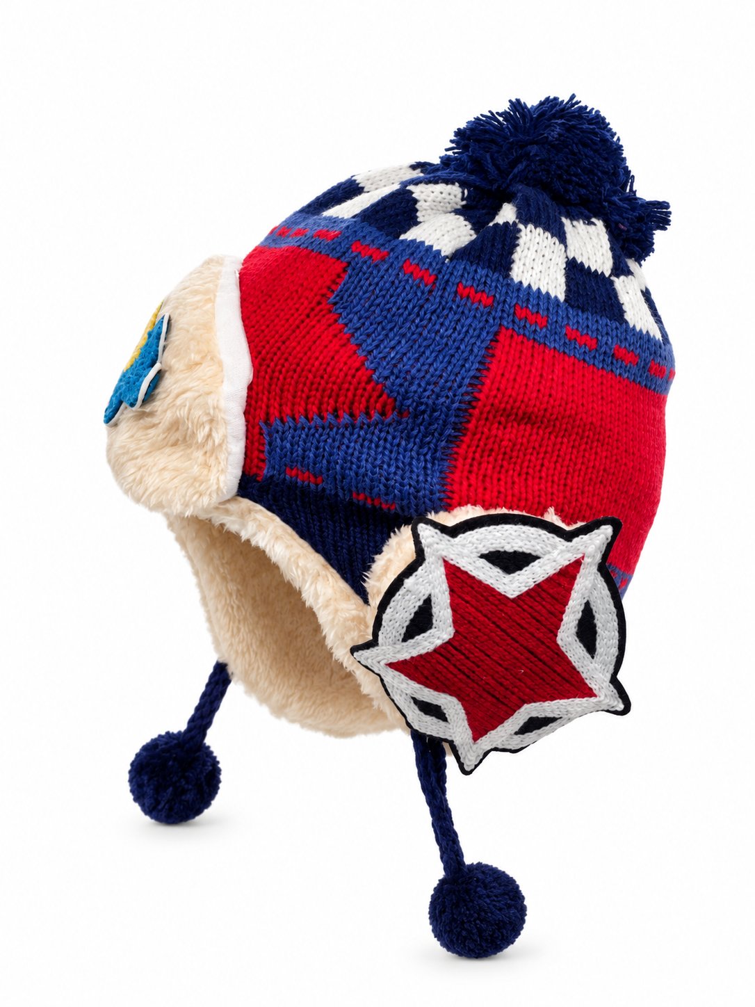 Gorros infantiles de invierno con orejeras — vista lateral